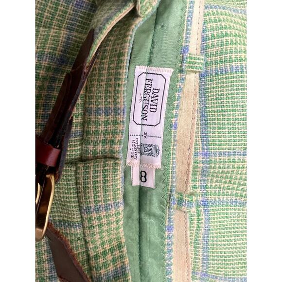 Vintage David Fergunson by The Country House 60s Plaid Wool Belted Skirt Size S - Picture 9 of 11